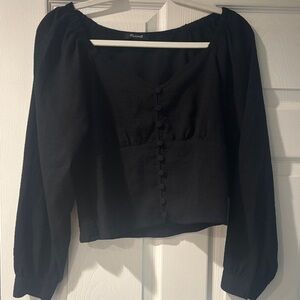 Madewell Black Button-Up Blouse